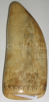 Lot 106 - A 19TH-CENTURY SAILOR-DECORATED SCRIMSHAW-WORK...