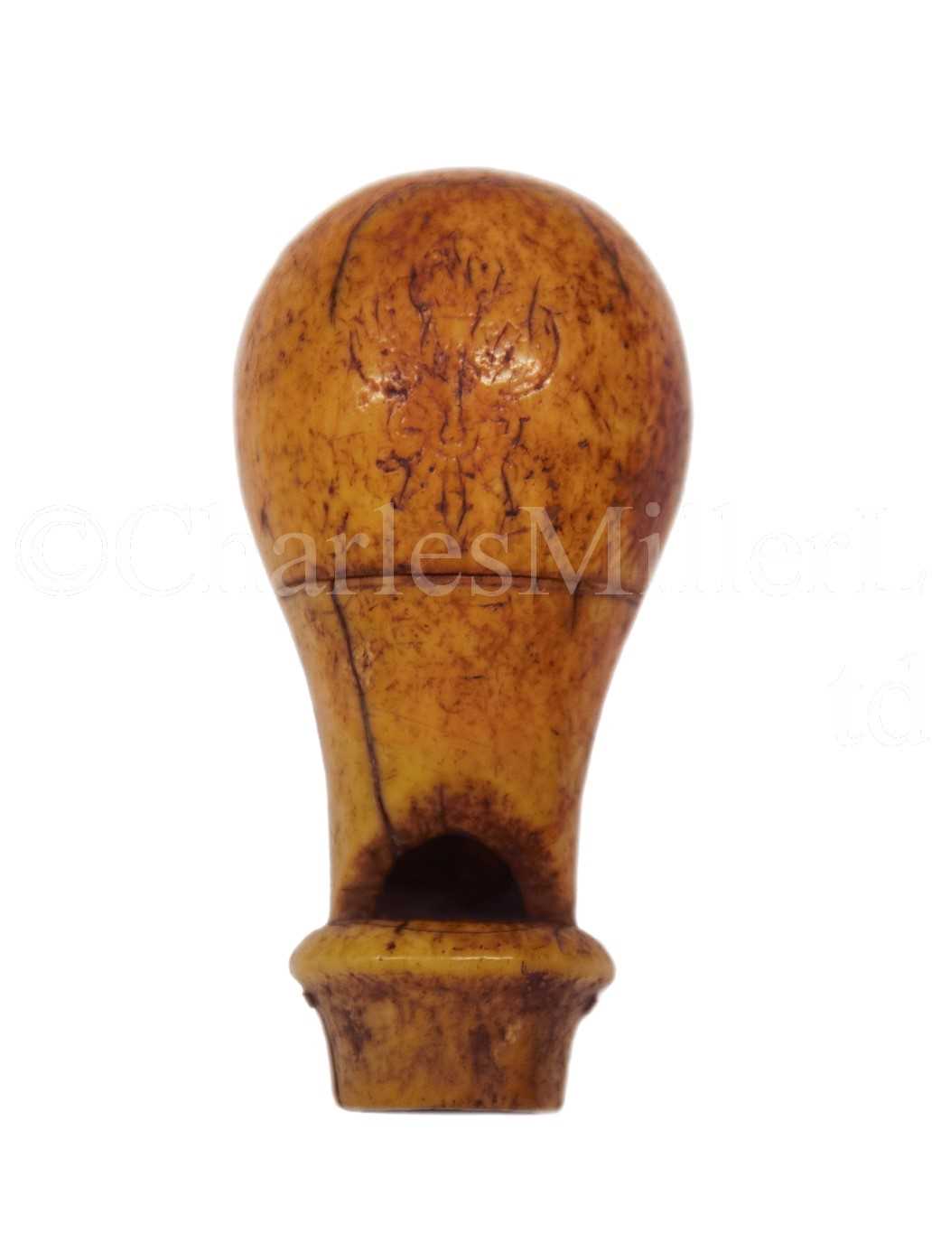 Lot 109 - A 19TH-CENTURY MARINE IVORY WHISTLE<br/>of...