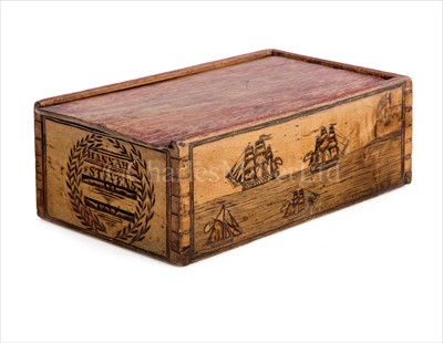 Lot 119 - A 19TH-CENTURY CARVED WOODEN DITTY BOX<br/>the...