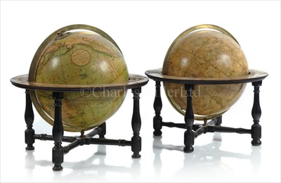 Lot 177 - A FINE PAIR OF REGENCY 12IN. TABLE GLOBES BY...
