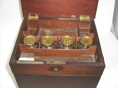 Lot 205 - AN EARLY 19TH-CENTURY MAHOGANY MEDICINE CHEST...