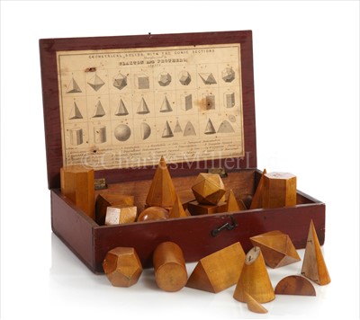 Lot 218 - A RARE 19TH-CENTURY SET OF GEOMETRIC SOLIDS BY...