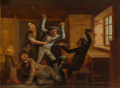 Lot 70 - ATTRIBUTED TO ALEXANDER CARSE (SCOTTISH, 1770-1843) - A Jack Tar in a tavern brawl