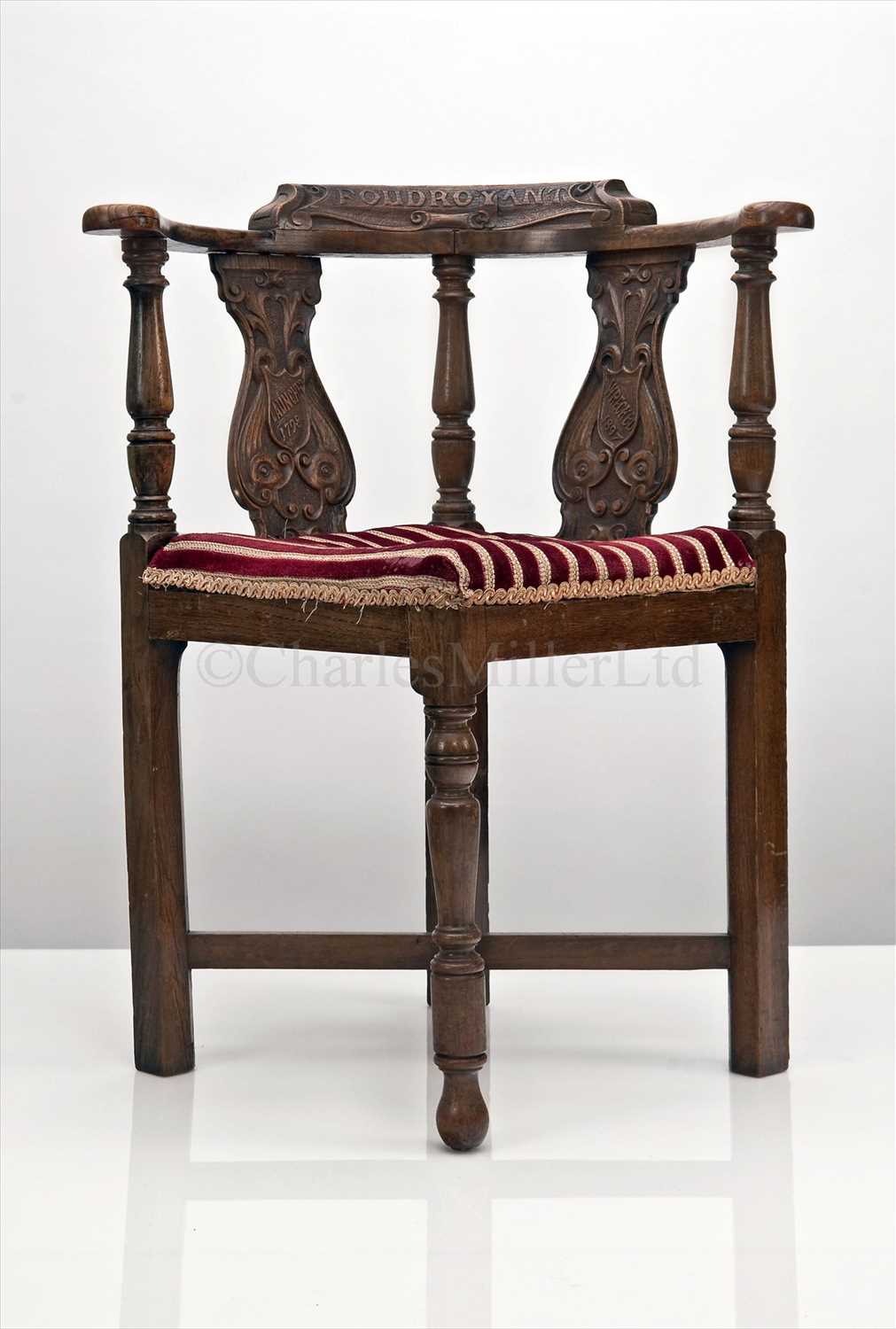 Goodall Chair Lot 71 - A GOODALLS CORNER CHAIR MADE FROM THE TIMBER..