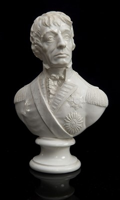 Lot 78 - A MID 19TH-CENTURY HALF-LENGTH BUST OF NELSON...