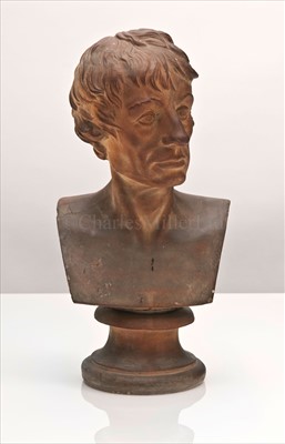 Lot 79 - A 19TH-CENTURY TERRACOTTA BUST OF NELSON<br/>after...