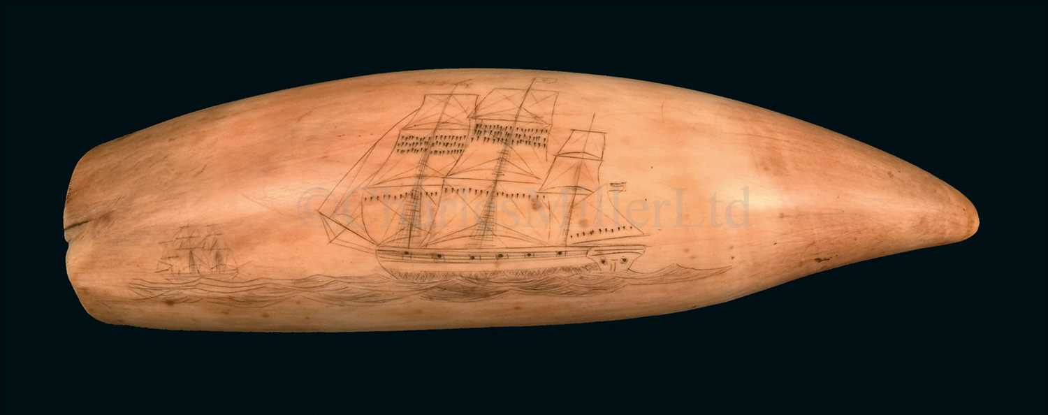 Lot 171 - THREE 19TH-CENTURY SCRIMSHAW-DECORATED WHALE'S...