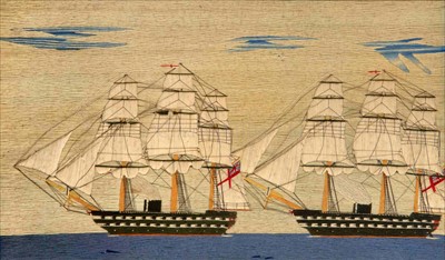 Lot 233 - A 19TH- CENTURY SAILOR'S WOOLWORK...