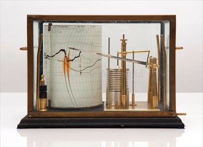 Lot 257 - A GLASS-CASED BAROGRAPH BY SHORT & MASON,...