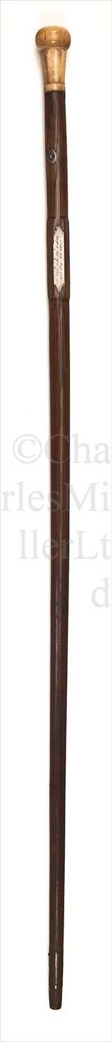 Lot 108 - AN HISTORICALLY INTERESTING CANE MADE FROM OAK...