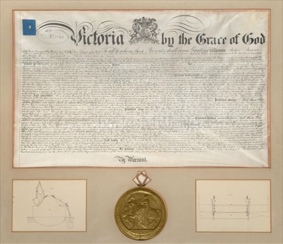 Lot 223 - SIR JOHN ISAAC THORNYCROFT'S LETTERS PATENT:...
