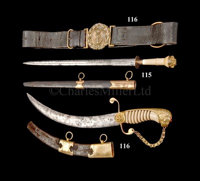 Lot 116 - AN EARLY 19TH-CENTURY MIDSHIPMAN'S CURVED DIRK...