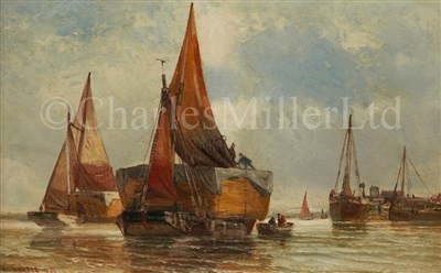 Lot 18 - HENRY VALTER (BRITISH, 1854-1897)<br/>Hay Barges...