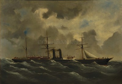 Lot 10 - G. Waters (C. 1860)<br/><br/>A barque-rigged twin...