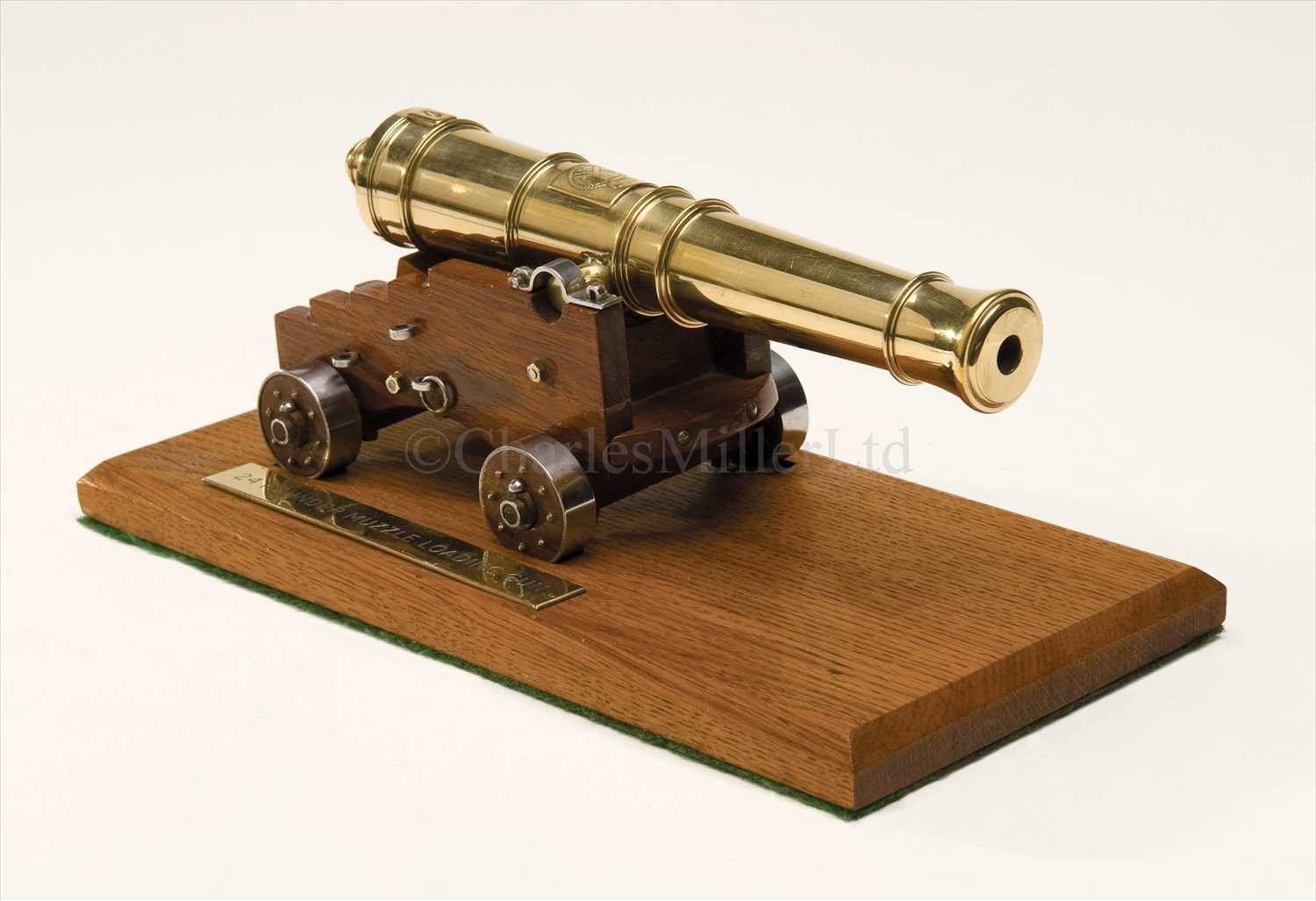 Lot 48 - A WELL-PRESENTED BRASS AND WOOD MODEL OF A...