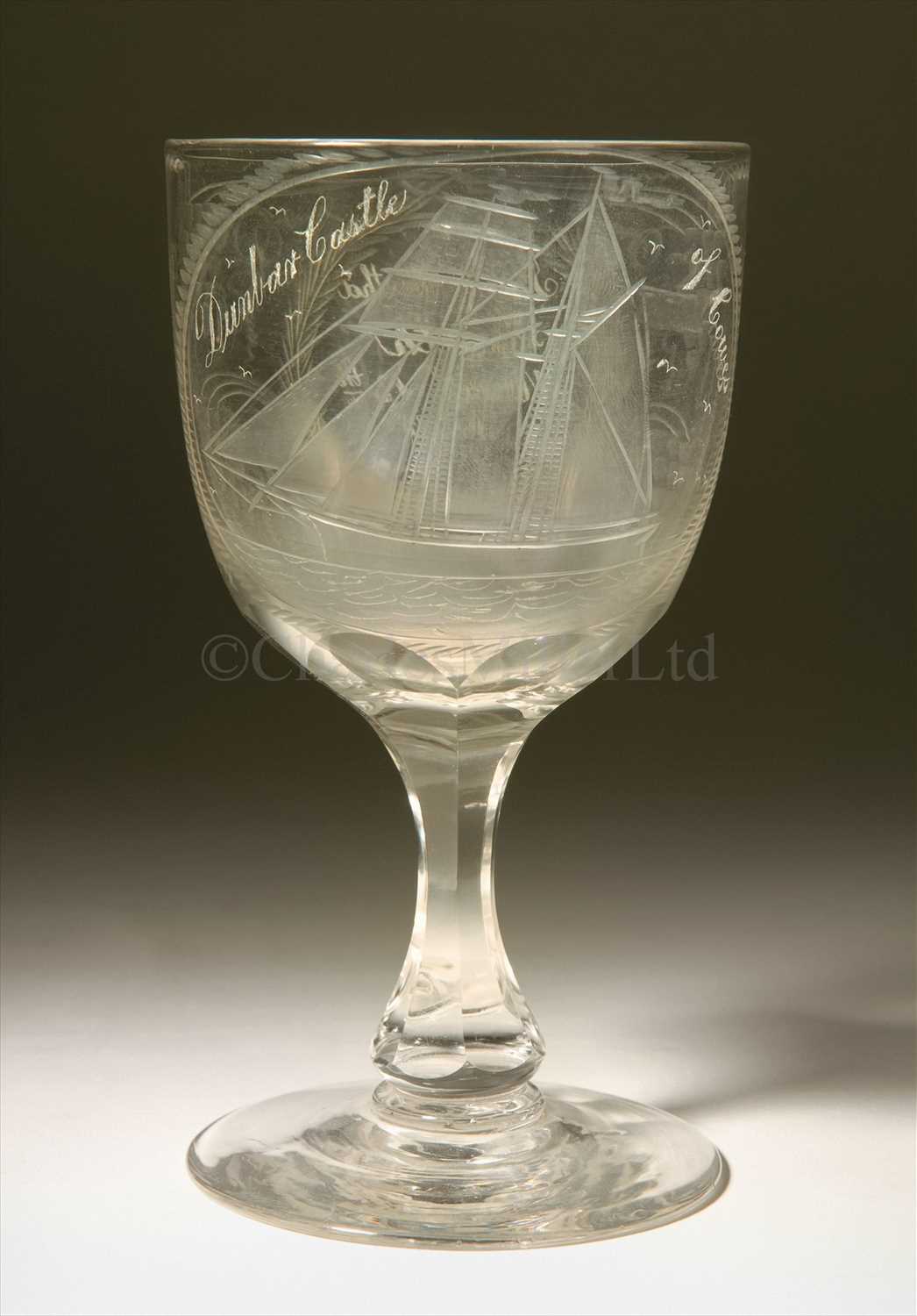Lot 89 - A 19TH-CENTURY ENGRAVED ALE GLASS<br/><br/>incised...