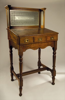 Lot 106 - AN EARLY 20TH-CENTURY MAHOGANY CASH DESK FOR...