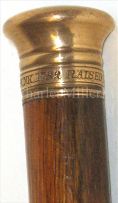 Lot 53 - A WALKING STICK MADE OF TIMBER RECOVERED FROM...