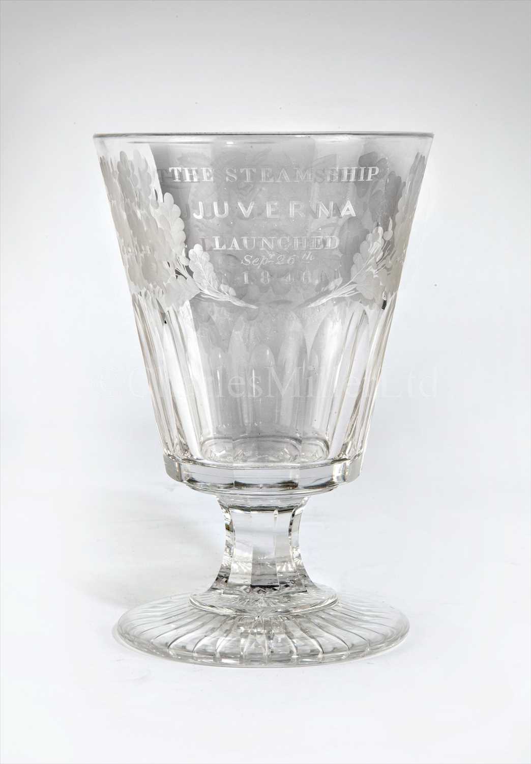 Lot 151 - A FINE ENGRAVED GLASS RUMMER COMMEMORATING