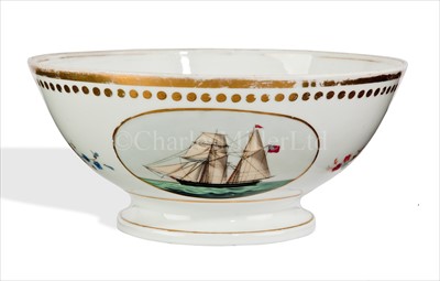 Lot 160 - A 19TH-CENTURY 'ELSINORE' BOWL<br/>with opposing...