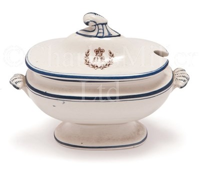 Lot 84 - A RARE 19TH-CENTURY NAVAL HOSPITAL CREAMWARE...