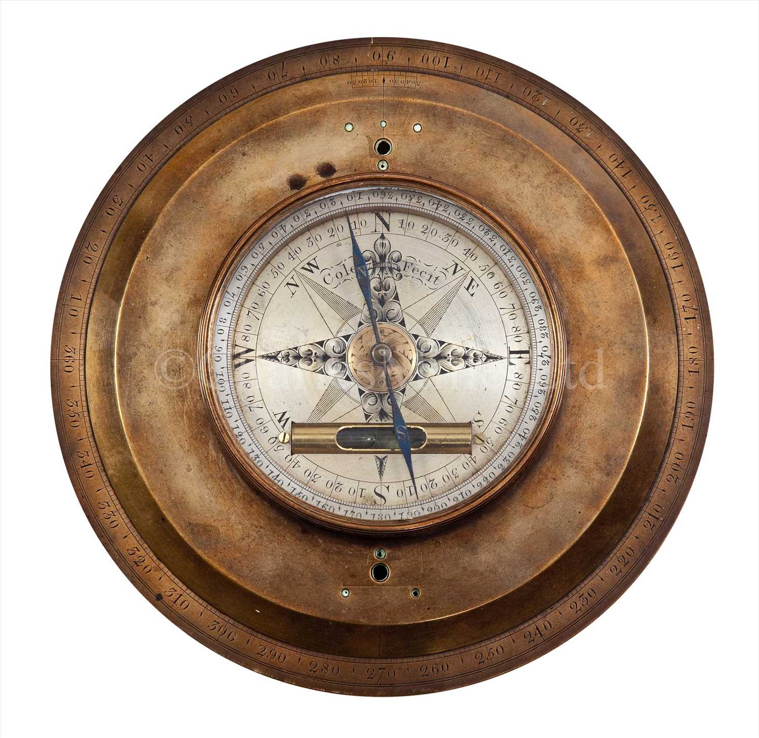 Lot 208 - AN 18TH-CENTURY THEODOLITE COMPASS MOUNT BY...