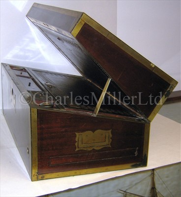 Lot 233 - A FINE PORTABLE WRITING SLOPE WITH WATT-PATENT...