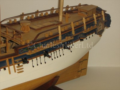 Lot 239 - A PLANKED AND FRAMED MODEL OF THE 14-GUN SHIP...