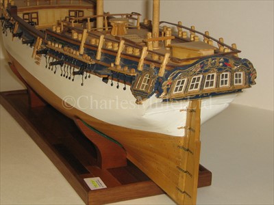 Lot 239 - A PLANKED AND FRAMED MODEL OF THE 14-GUN SHIP...