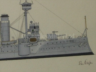 Lot 243 - ERIC DYKE (BRITISH, 1930-)<br/>Warship profiles...