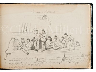 Lot 89 - A FRENCH MARINE ALBUM, 1864<br/>possibly kept by a...