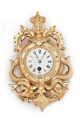Lot 96 - A NAVAL-THEMED WALL CLOCK<br/>with 3in. enamel...