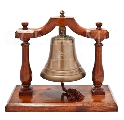 Lot 101 - A COMMEMORATIVE BELL MADE FROM THE METAL OF...