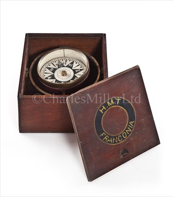 Lot 49 - A DRY CARD LIFEBOAT COMPASS FROM THE H.M.T...