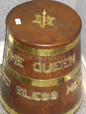 Lot 62 - A ROYAL NAVAL GROG CASK<br/>of typical coopered...