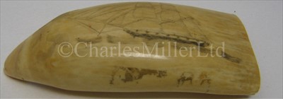 Lot 98 - A 19TH-CENTURY SAILOR'S SCRIMSHAW-DECORATED...
