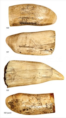 Lot 100 - A SCRIMSHAW-DECORATED WHALE'S TOOTH<br/>incised...