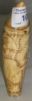 Lot 103 - TWO 19TH-CENTURY SAILOR'S SCRIMSHAW-DECORATED...
