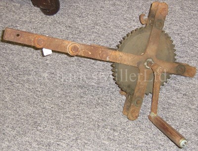 Lot 127 - A ROPE-MAKING MACHINE<br/>with iron plates...