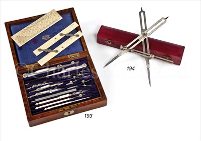 Lot 193 - A CASED DRAWING SET BY WATSON & SON,...