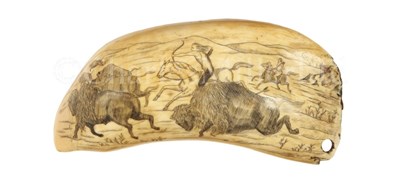 Lot 139 - AN UNUSUAL 19TH-CENTURY SCRIMSHAW-DECORATED...