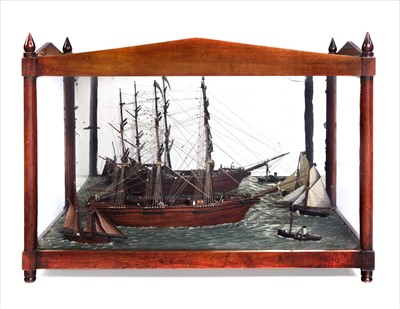 Lot 224 - A WELL-PRESENTED 19TH-CENTURY SAILING SCENE...