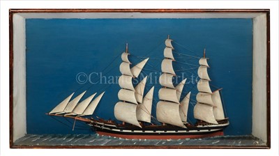 Lot 226 - A 19TH-CENTURY SAILOR'S PICTURE HALF-MODEL OF...