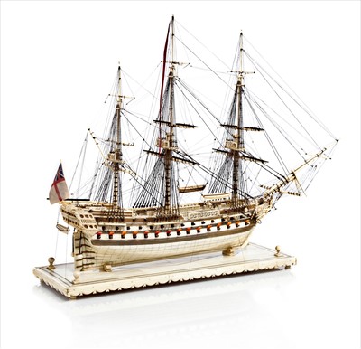 Lot 236 - A FINELY CARVED BONE AND BALEEN NAPOLEONIC...