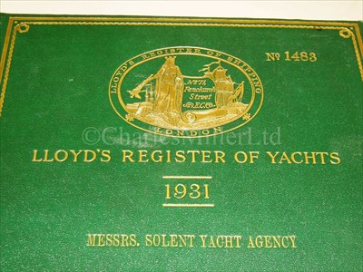 Lot 157 - LLOYD'S REGISTER OF YACHTS<br/>two volumes, 1931...