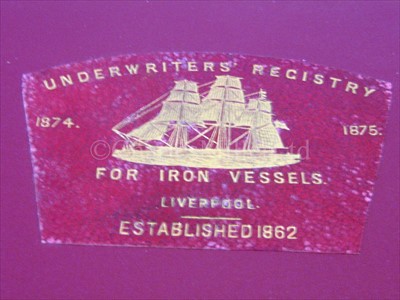 Lot 165 - [LIVERPOOL] UNDERWRITERS' REGISTRY FOR IRON...