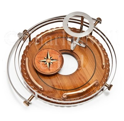 Lot 189 - A MODERN GIMBALLED YACHTING TRAY<br/>the wooden...