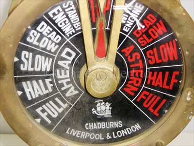 Lot 200 - A MINIATURE BRASS MODEL BRIDGE TELEGRAPH<br/>the...