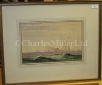 Lot 49 - CHARLES HARVEY (BRITISH, 1832-): An Ottoman xebec sailing off the Rock of Gibraltar