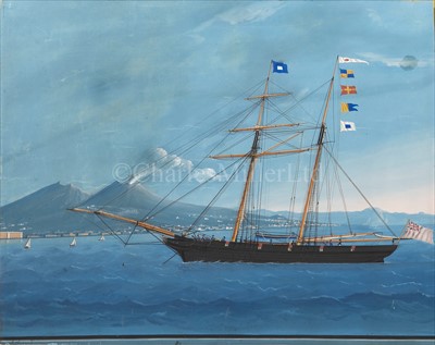 Lot 4 - MICHELE FUNNO (ITALIAN, FL.1840-1858)<br/>A yacht...